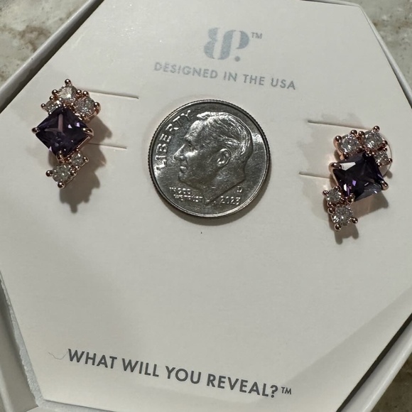 Stay Sparkly Amethyst Earrings - Picture 2 of 4